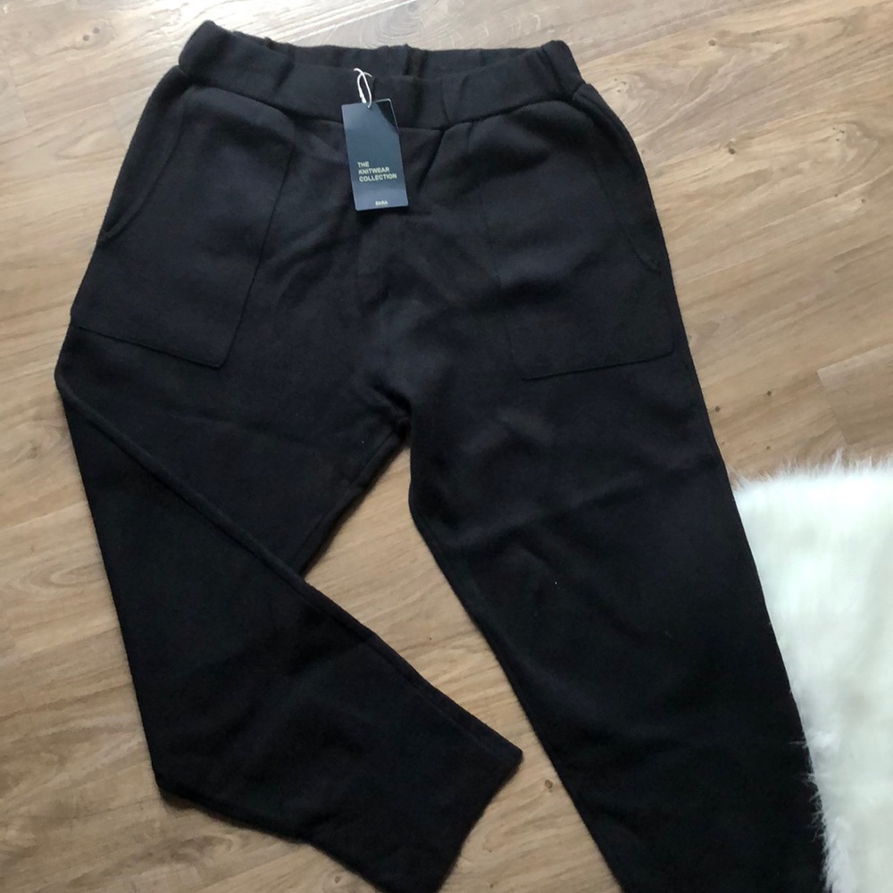 Zara Black Knit Jogger Pants